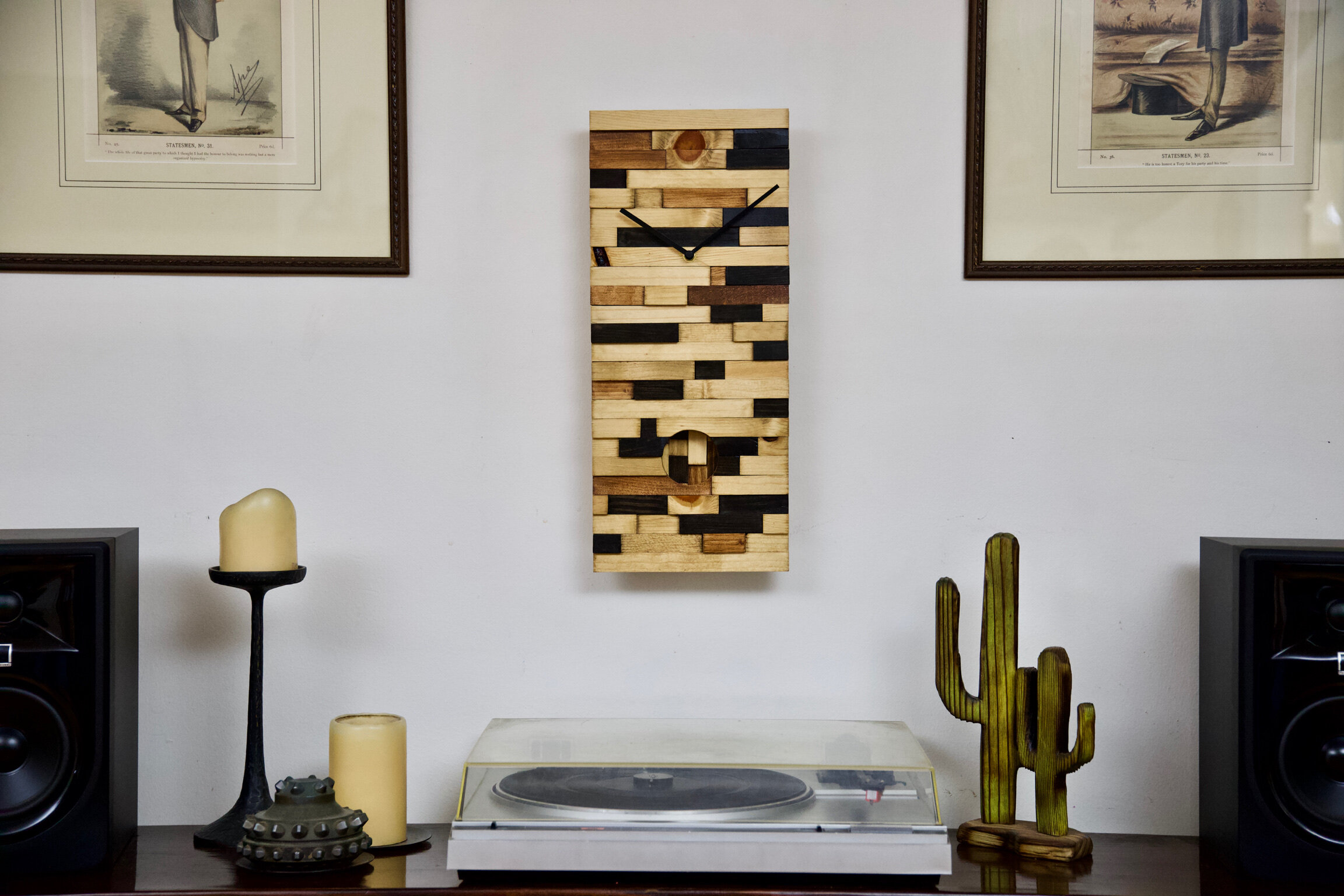 Textured Wood Pendulum Clock Art - Katelyn 0001 — Korzen Designs